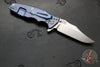 Hinderer Eklipse 3.5"- Bowie Edge- Stonewash Blue Finished Ti And OD Green G-10 Handle- Stonewash S45VN Blade