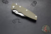 Hinderer Eklipse 3.5"- Bowie Edge- Stonewash Blue Finished Ti And OD Green G-10 Handle- Stonewash S45VN Blade