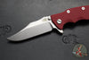 Hinderer Eklipse 3.5"- Bowie Edge- Stonewash Blue Finished Ti And Red G-10 Handle- Stonewash S45VN Blade