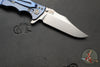 Hinderer Eklipse 3.5"- Bowie Edge- Stonewash Blue Finished Ti And Red G-10 Handle- Stonewash S45VN Blade