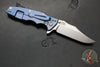 Hinderer Eklipse 3.5"- Bowie Edge- Stonewash Blue Finished Ti And Translucent Green G-10 Handle- Stonewash S45VN Blade