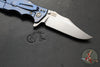 Hinderer Eklipse 3.5"- Bowie Edge- Stonewash Blue Finished Ti And Translucent Green G-10 Handle- Stonewash S45VN Blade