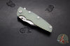 Hinderer Eklipse 3.5"- Bowie Edge- Stonewash Blue Finished Ti And Translucent Green G-10 Handle- Stonewash S45VN Blade