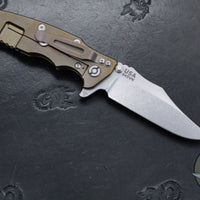 Hinderer Eklipse 3.5"- Bowie Edge- Stonewash Bronze Finished Ti And Various G-10 Handles- Stonewash S45VN Blade