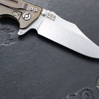 Hinderer Eklipse 3.5"- Bowie Edge- Stonewash Bronze Finished Ti And Various G-10 Handles- Stonewash S45VN Blade