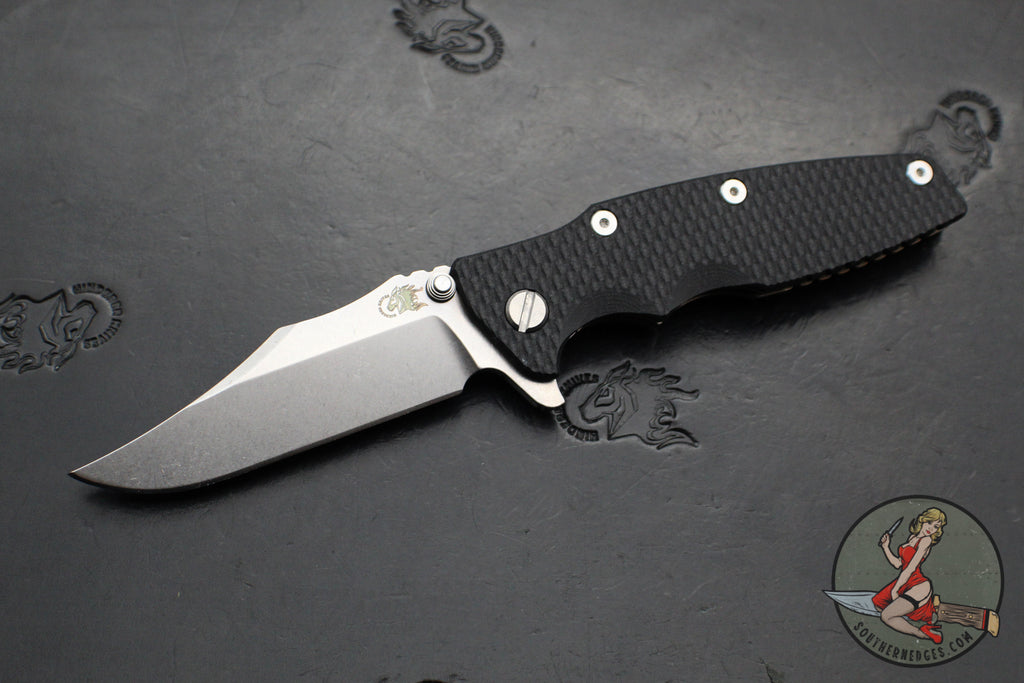 Hinderer Eklipse 3.5"- Bowie Edge- Stonewash Bronze Finished Ti And Black G-10 Handle- Stonewash S45VN Blade