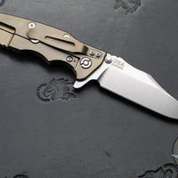 Hinderer Eklipse 3.5"- Bowie Edge- Stonewash Bronze Finished Ti And Black G-10 Handle- Stonewash S45VN Blade