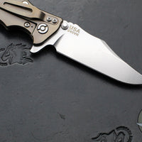 Hinderer Eklipse 3.5"- Bowie Edge- Stonewash Bronze Finished Ti And Black G-10 Handle- Stonewash S45VN Blade