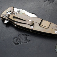 Hinderer Eklipse 3.5"- Bowie Edge- Stonewash Bronze Finished Ti And Black G-10 Handle- Stonewash S45VN Blade