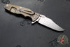 Hinderer Eklipse 3.5"- Bowie Edge- Stonewash Bronze Finished Ti And Blue G-10 Handle- Stonewash S45VN Blade