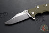 Hinderer Eklipse 3.5"- Bowie Edge- Stonewash Bronze Finished Ti And OD Green G-10 Handle- Stonewash S45VN Blade