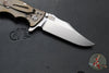 Hinderer Eklipse 3.5"- Bowie Edge- Stonewash Bronze Finished Ti And OD Green G-10 Handle- Stonewash S45VN Blade