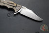 Hinderer Eklipse 3.5"- Bowie Edge- Stonewash Bronze Finished Ti And Red G-10 Handle- Stonewash S45VN Blade