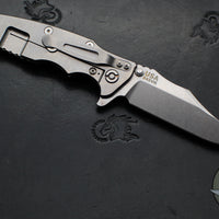 Hinderer Eklipse 3.5"- Bowie Edge- Stonewash Finished Ti And Black G-10 Handle- Stonewash S45VN Blade