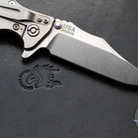 Hinderer Eklipse 3.5"- Bowie Edge- Stonewash Finished Ti And Black G-10 Handle- Stonewash S45VN Blade