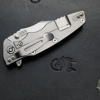 Hinderer Eklipse 3.5"- Bowie Edge- Stonewash Finished Ti And Black G-10 Handle- Stonewash S45VN Blade