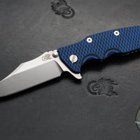 Hinderer Eklipse 3.5"- Bowie Edge- Stonewash Finished Ti And BlueBlack G-10 Handle- Stonewash S45VN Blade