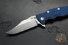 Hinderer Eklipse 3.5"- Bowie Edge- Stonewash Finished Ti And BlueBlack G-10 Handle- Stonewash S45VN Blade