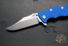 Hinderer Eklipse 3.5"- Bowie Edge- Stonewash Finished Ti And Blue G-10 Handle- Stonewash S45VN Blade