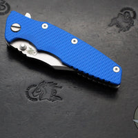 Hinderer Eklipse 3.5"- Bowie Edge- Stonewash Finished Ti And Blue G-10 Handle- Stonewash S45VN Blade