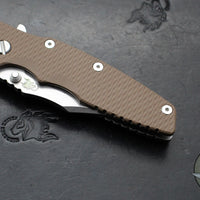 Hinderer Eklipse 3.5"- Bowie Edge- Stonewash Finished Ti And FDE G-10 Handle- Stonewash S45VN Blade