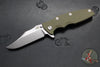 Hinderer Eklipse 3.5"- Bowie Edge- Stonewash Finished Ti And OD Green G-10 Handle- Stonewash S45VN Blade