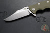 Hinderer Eklipse 3.5"- Bowie Edge- Stonewash Finished Ti And OD Green G-10 Handle- Stonewash S45VN Blade