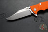 Hinderer Eklipse 3.5"- Bowie Edge- Stonewash Finished Ti And Orange G-10 Handle- Stonewash S45VN Blade