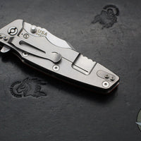 Hinderer Eklipse 3.5"- Bowie Edge- Stonewash Finished Ti And Orange G-10 Handle- Stonewash S45VN Blade