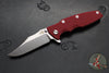 Hinderer Eklipse 3.5"- Bowie Edge- Stonewash Finished Ti And Red G-10 Handle- Stonewash S45VN Blade