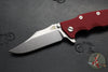 Hinderer Eklipse 3.5"- Bowie Edge- Stonewash Finished Ti And Red G-10 Handle- Stonewash S45VN Blade