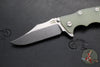 Hinderer Eklipse 3.5"- Bowie Edge- Stonewash Finished Ti And Translucent Green G-10 Handle- Stonewash S45VN Blade