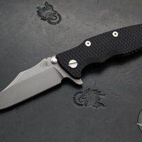 Hinderer Eklipse 3.5"- Bowie Edge- Working Finish Ti And Black G-10 Handle- Working Finish S45VN Blade