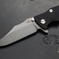 Hinderer Eklipse 3.5"- Bowie Edge- Working Finish Ti And Black G-10 Handle- Working Finish S45VN Blade