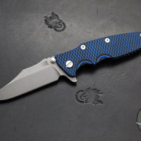 Hinderer Eklipse 3.5"- Bowie Edge- Working Finish Ti And BlueBlack G-10 Handle- Working Finish S45VN Blade