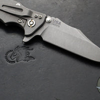 Hinderer Eklipse 3.5"- Bowie Edge- Working Finish Ti And BlueBlack G-10 Handle- Working Finish S45VN Blade