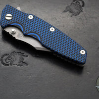 Hinderer Eklipse 3.5"- Bowie Edge- Working Finish Ti And BlueBlack G-10 Handle- Working Finish S45VN Blade