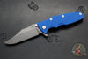 Hinderer Eklipse 3.5"- Bowie Edge- Working Finish Ti And Blue G-10 Handle- Working Finish S45VN Blade