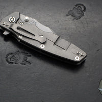 Hinderer Eklipse 3.5"- Bowie Edge- Working Finish Ti And Blue G-10 Handle- Working Finish S45VN Blade