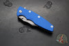 Hinderer Eklipse 3.5"- Bowie Edge- Working Finish Ti And Blue G-10 Handle- Working Finish S45VN Blade