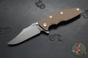 Hinderer Eklipse 3.5"- Bowie Edge- Working Finish Ti And FDE G-10 Handle- Working Finish S45VN Blade