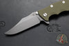 Hinderer Eklipse 3.5"- Bowie Edge- Working Finish Ti And OD Green G-10 Handle- Working Finish S45VN Blade