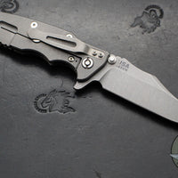 Hinderer Eklipse 3.5"- Bowie Edge- Working Finish Ti And OD Green G-10 Handle- Working Finish S45VN Blade