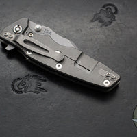 Hinderer Eklipse 3.5"- Bowie Edge- Working Finish Ti And OD Green G-10 Handle- Working Finish S45VN Blade