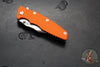 Hinderer Eklipse 3.5"- Bowie Edge- Working Finish Ti And Orange G-10 Handle- Stonewash S45VN Blade