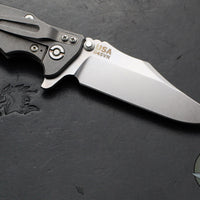 Hinderer Eklipse 3.5"- Bowie Edge- Working Finish Ti And Red G-10 Handle- Stonewash S45VN Blade