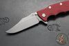 Hinderer Eklipse 3.5"- Bowie Edge- Working Finish Ti And Red G-10 Handle- Working Finish S45VN Blade