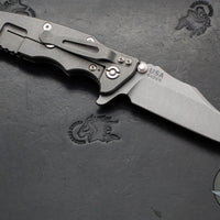 Hinderer Eklipse 3.5"- Bowie Edge- Working Finish Ti And Red G-10 Handle- Working Finish S45VN Blade