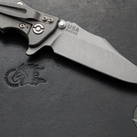 Hinderer Eklipse 3.5"- Bowie Edge- Working Finish Ti And Red G-10 Handle- Working Finish S45VN Blade