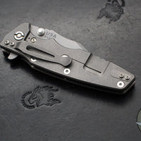 Hinderer Eklipse 3.5"- Bowie Edge- Working Finish Ti And Red G-10 Handle- Working Finish S45VN Blade